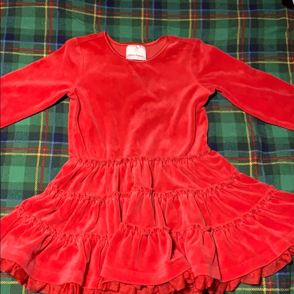 Hanna Anderson Red velour twirl dress